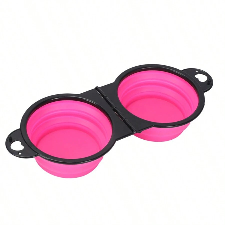 Double gamelle pliable de voyage pour chien et chat — 2-en-1 eau et croquettes