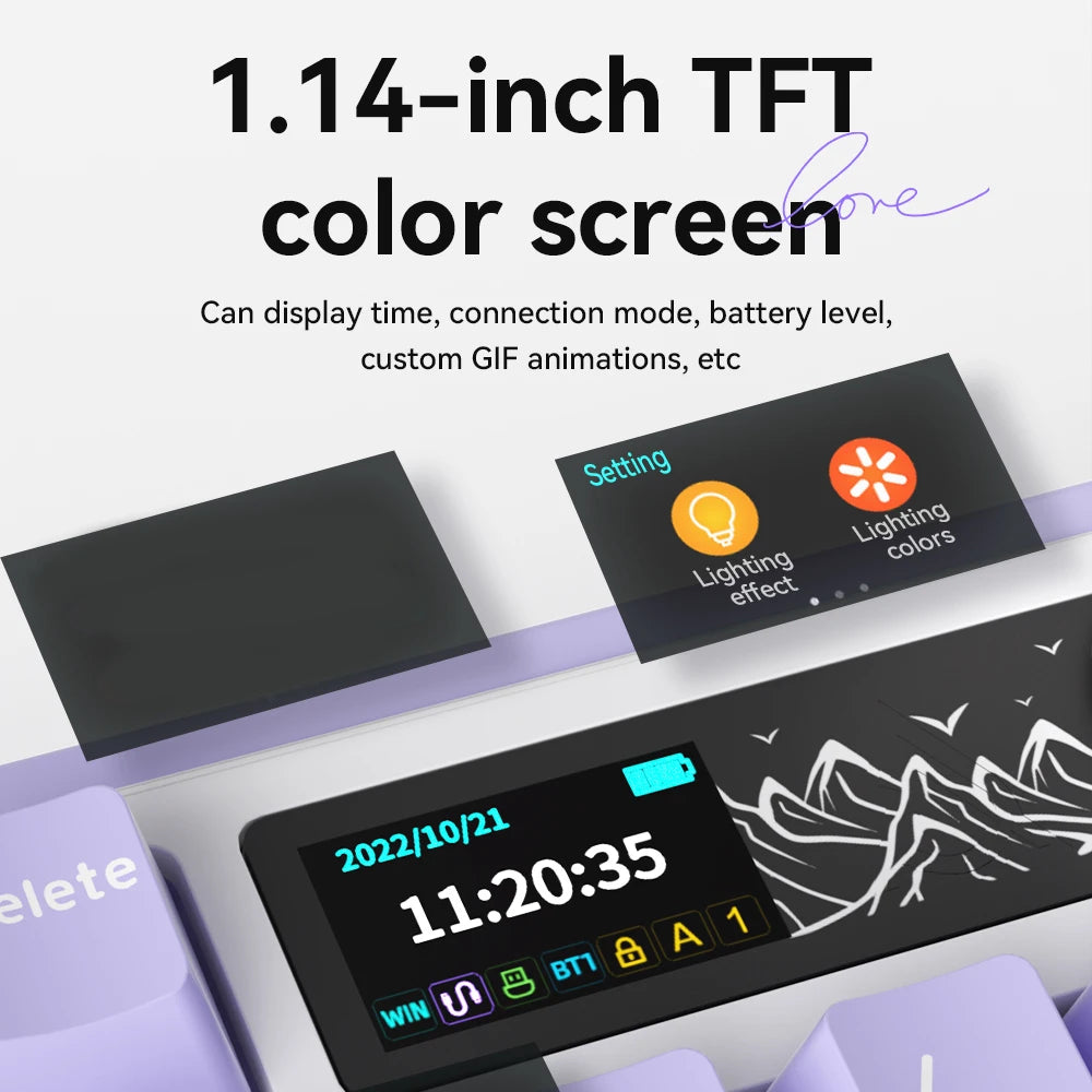 Clavier Mécanique Gamer Ajazz AK980 – Écran Couleur, RGB, Bluetooth & Sans Fil (98 Touches)