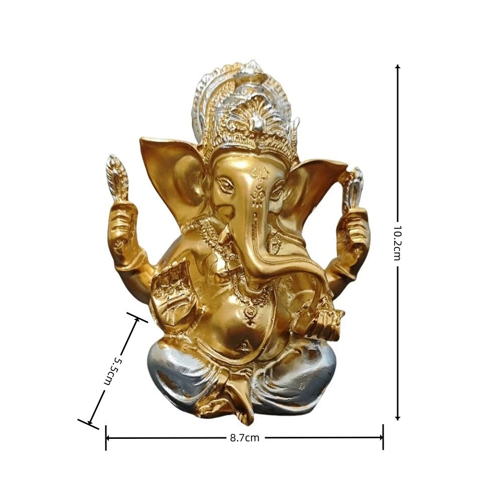Statue Ganesha en Résine Dorée – Lotus Spirituel pour Maison & Bureau