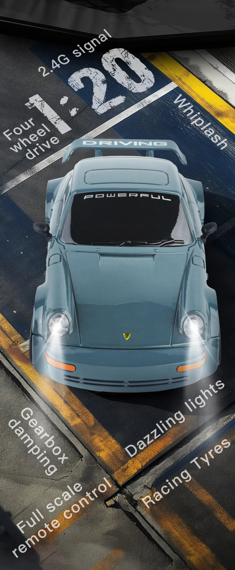 KF27 – Voiture RC Drift 4x4 1:20 avec LED Haute Vitesse