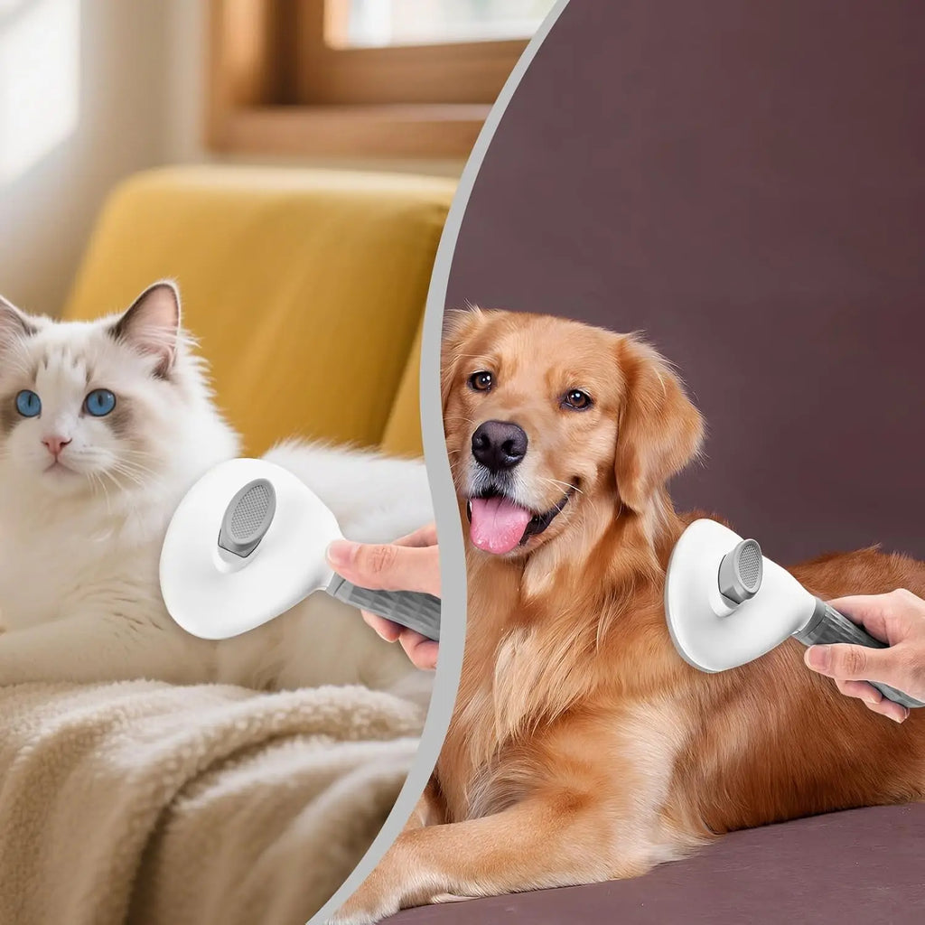 Brosse et peigne de toilettage auto-nettoyant pour chien et chat