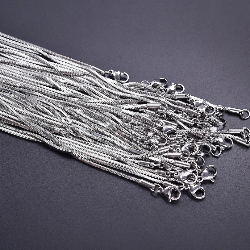 Collier chaîne serpent unisexe – Acier inoxydable 45–70 cm