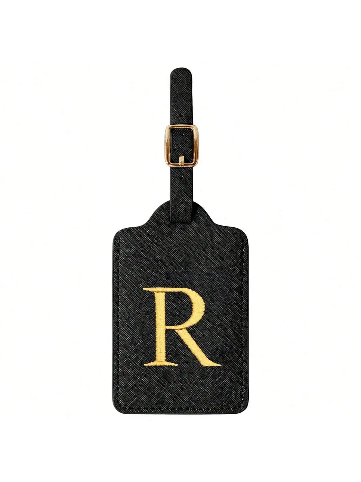 Étiquette de Bagage Personnalisée en Cuir PU – Lettre Initiale A–Z avec Protection Confidentialité