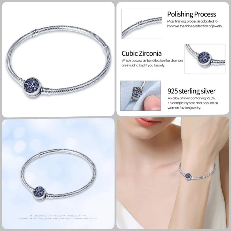 Bracelet en Argent 925 – Cœur Pavé Zircone & Infinity – 17 à 20 cm