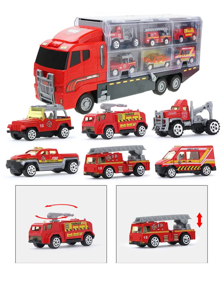 Jouets de Construction 10-en-1 – Camion Transporteur & Mini Véhicules