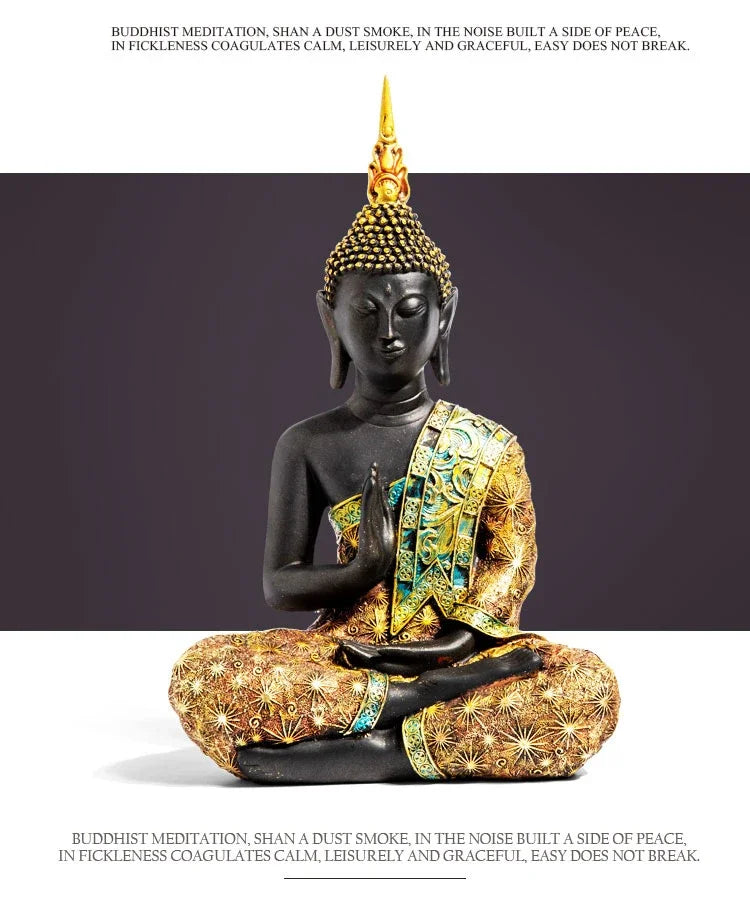Grande Statue de Bouddha en Résine Verte – Sculpture Artisanale Thaïlandaise