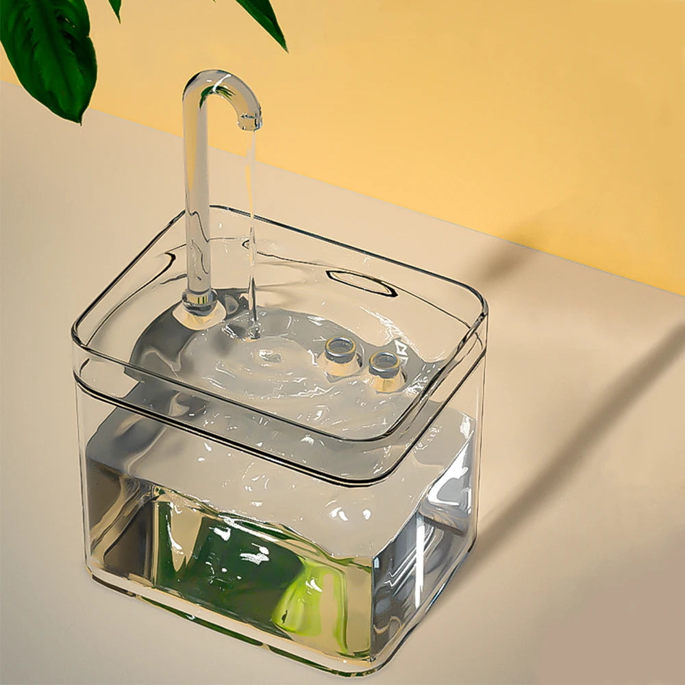 Fontaine à eau transparente pour chat et chien — filtrante et silencieuse