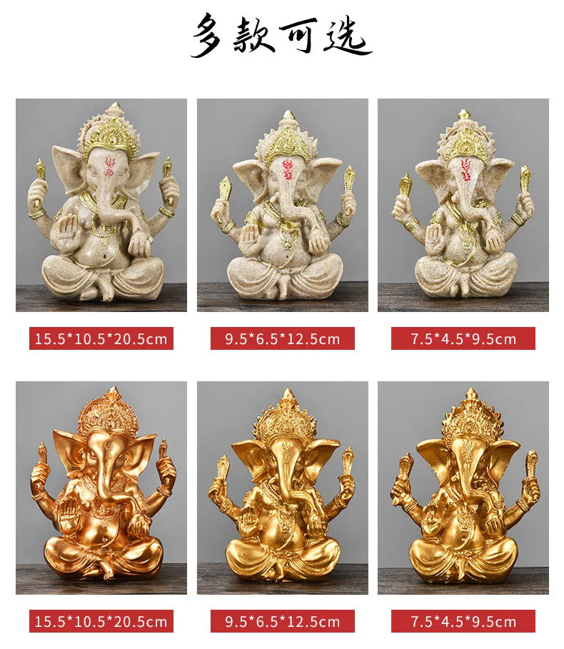 Statue Ganesha Dorée – Décoration Spirituelle & Élégante