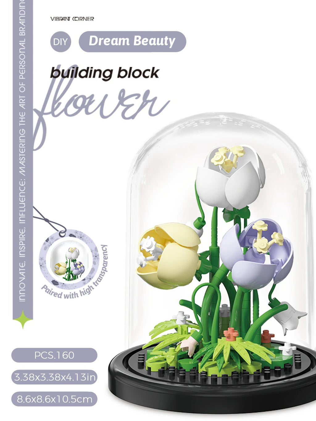 Bouquet de Fleurs en Blocs de Construction – Jouet DIY Créatif & Décoratif