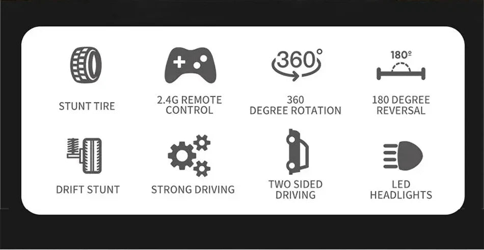 Voiture Cascade RC Double Face – 360° Rotation, 2.4GHz, Off-Road – Enfants & Adultes