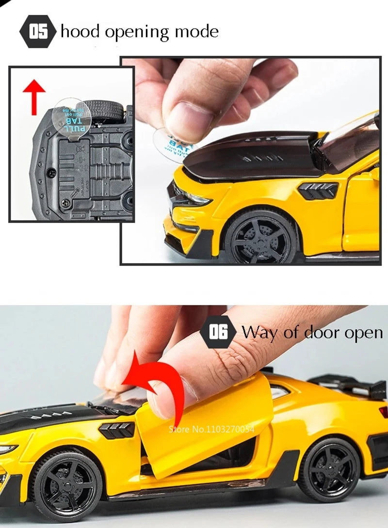 Camaro 1:32 – Voiture en Alliage Métallique Pull-Back avec Lumière & Son