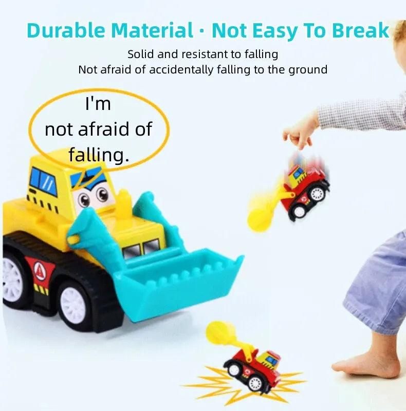 Set 6PCS Mini Voitures Inertielles – Véhicules de Construction & Dessin Animé