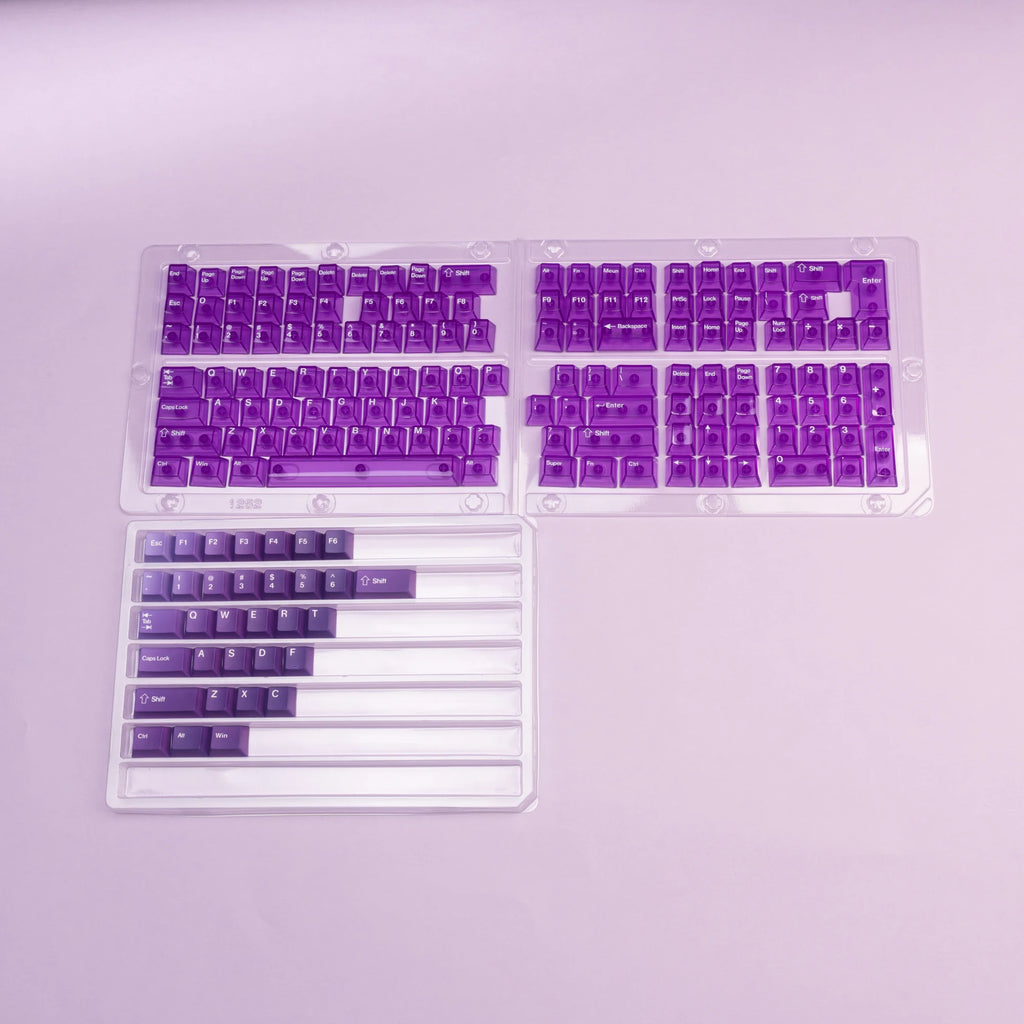 Keycaps Cristal Transparents – 167 Touches PC + PBT (Profil Cherry)