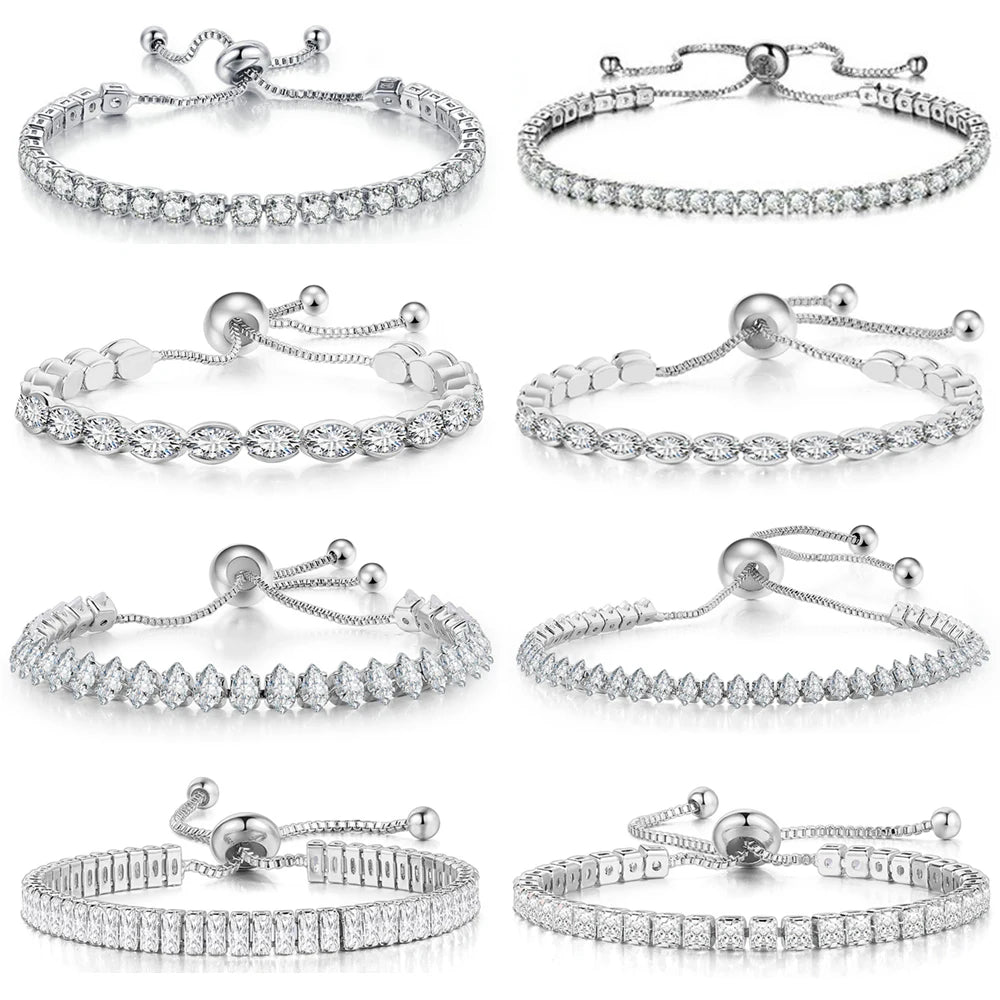 Bracelet Tennis Diamant – Zircone AAA+ Éclat Ultra-Brillant (Plusieurs Tailles)