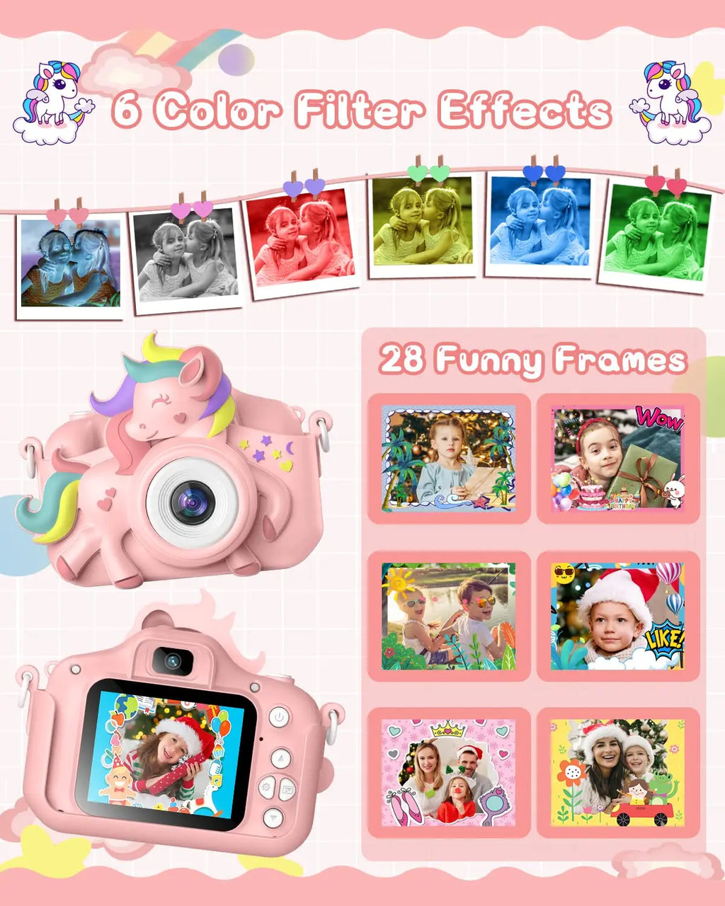 Caméra Enfant 20MP HD – Écran 2.0" + Vidéo 1080P + Selfie – Coque Silicone & Carte 32 Go
