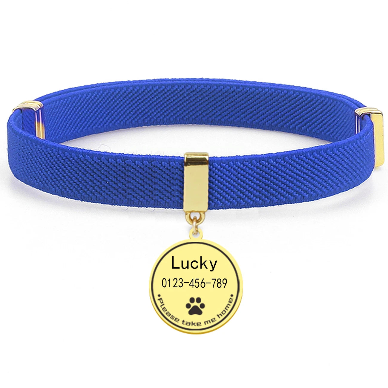 Collier chat personnalisable avec plaque métal gravée — sécurité