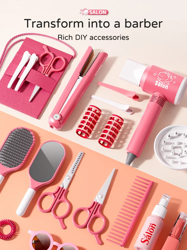 Kit de Coiffure & Beauté pour Enfants – Jeu de Rôle • Sèche-Cheveux / Accessoires • Sans Danger