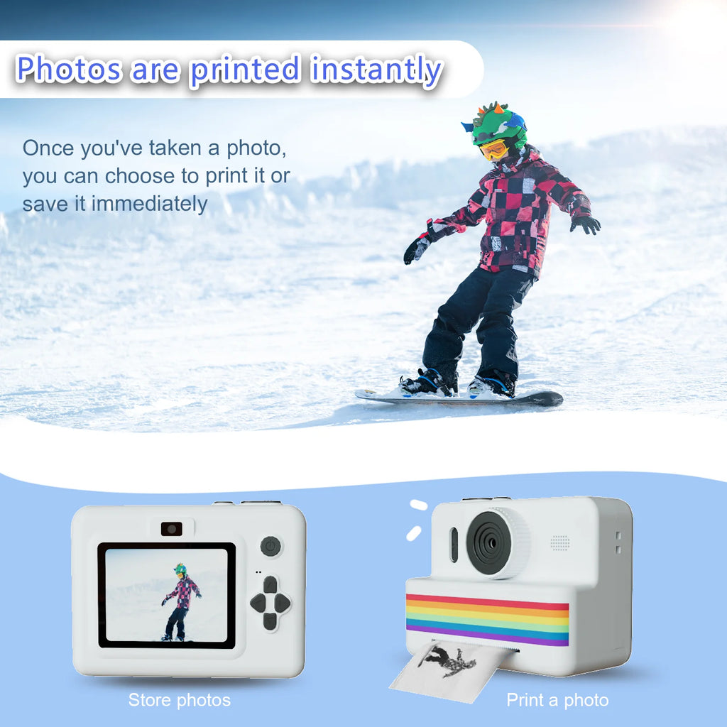 Appareil Photo Instantané pour Enfants – Mini Imprimante Thermique + Vidéo HD (2.8")