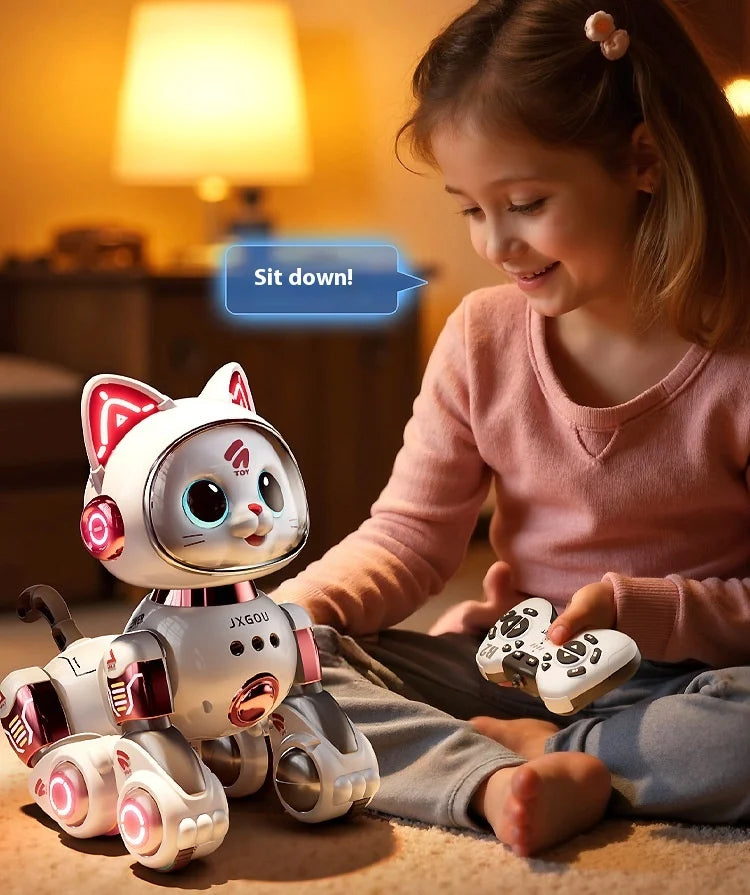 Jouet Robot Chat Télécommandé – Marche, Lumières & Actions – Cadeau Enfant