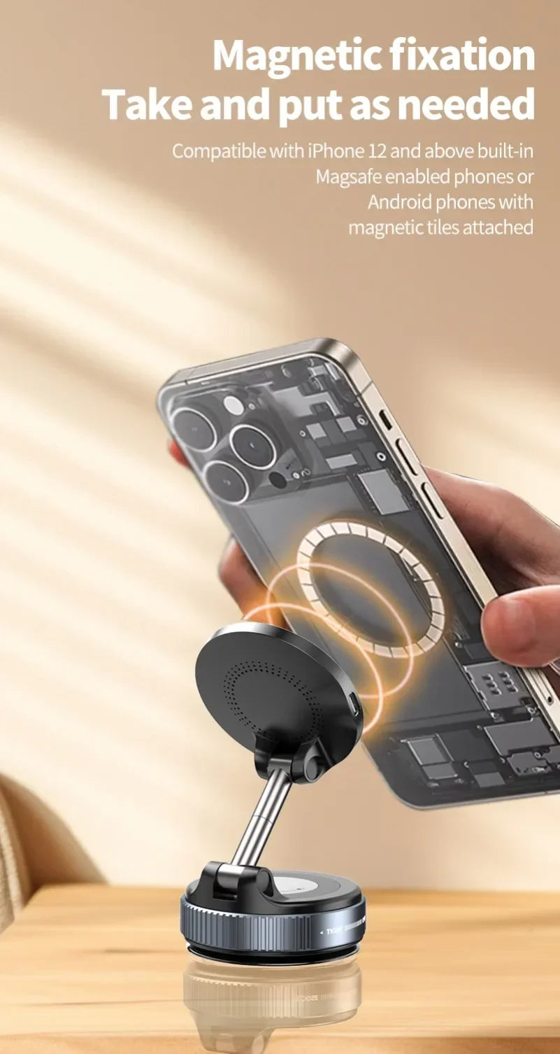 Support Téléphone Magnétique 15W – Charge Rapide & Rotation 360°