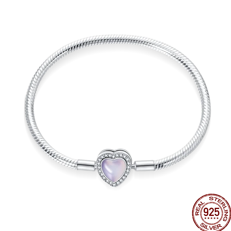 Bracelet en Argent 925 – Cœur Pavé Zircone & Infinity – 17 à 20 cm