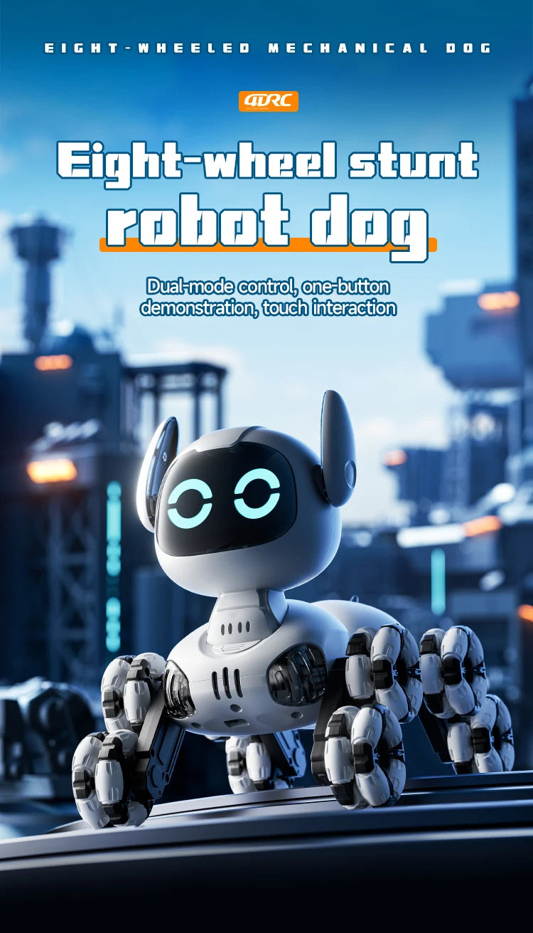 Robot Chien Cascadeur 8WD – Voiture RC Transformable avec Gestes & Lumières
