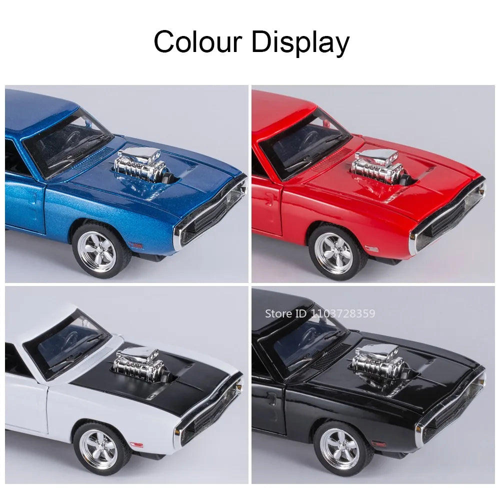 Eldorado Biarritz & Charger 1970 – Voitures Miniatures 1:32 en Alliage | Son & Lumière | Portes Ouvrantes