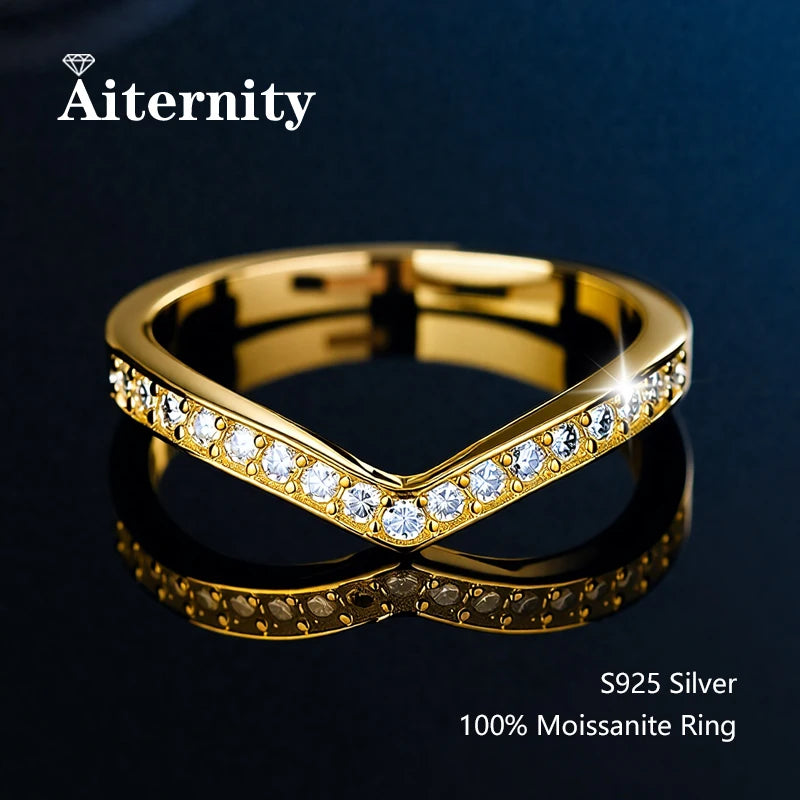 Alliance Moissanite Éternité D VVS1 – Argent S925 & Or 18 K