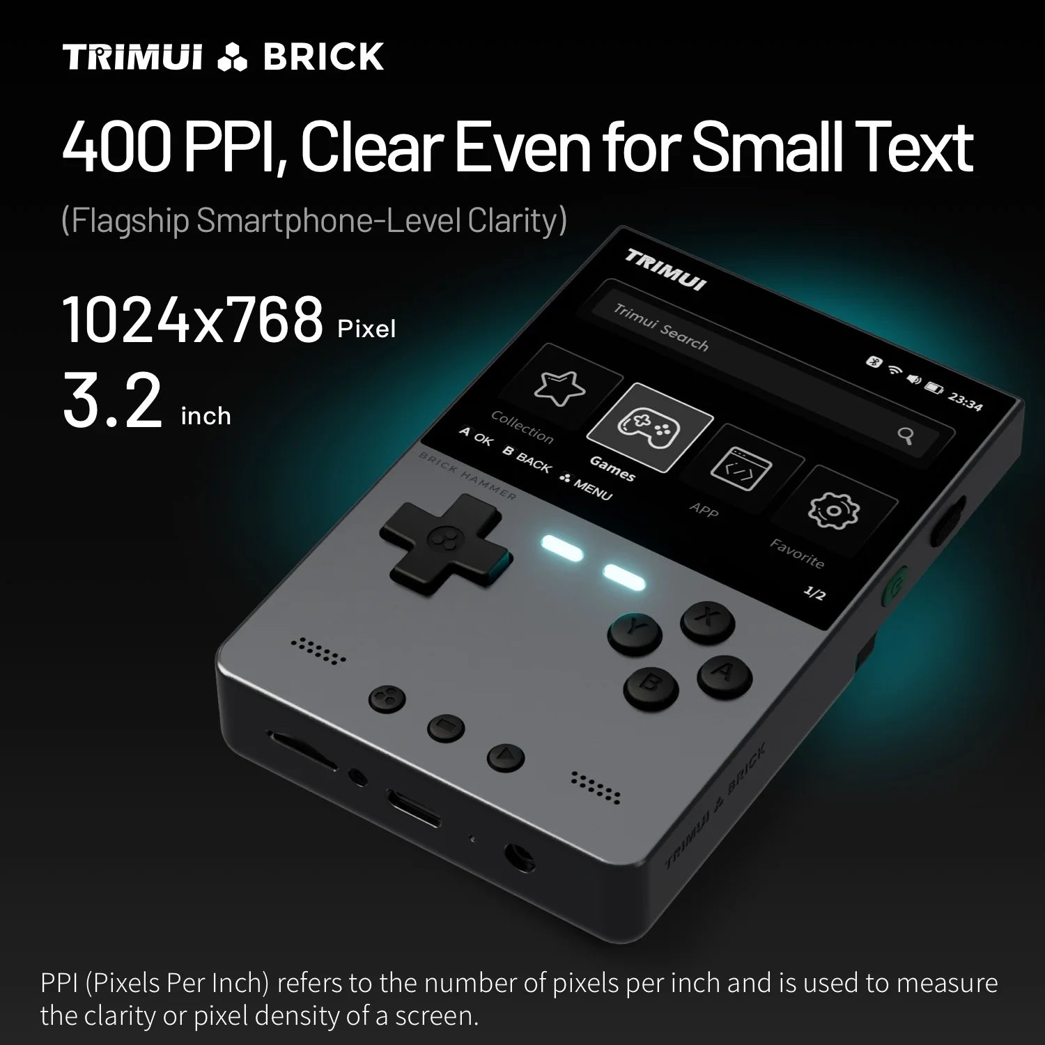 Console Portable TRIMUI Brick Hammer – Métal Premium 3,2" IPS HD