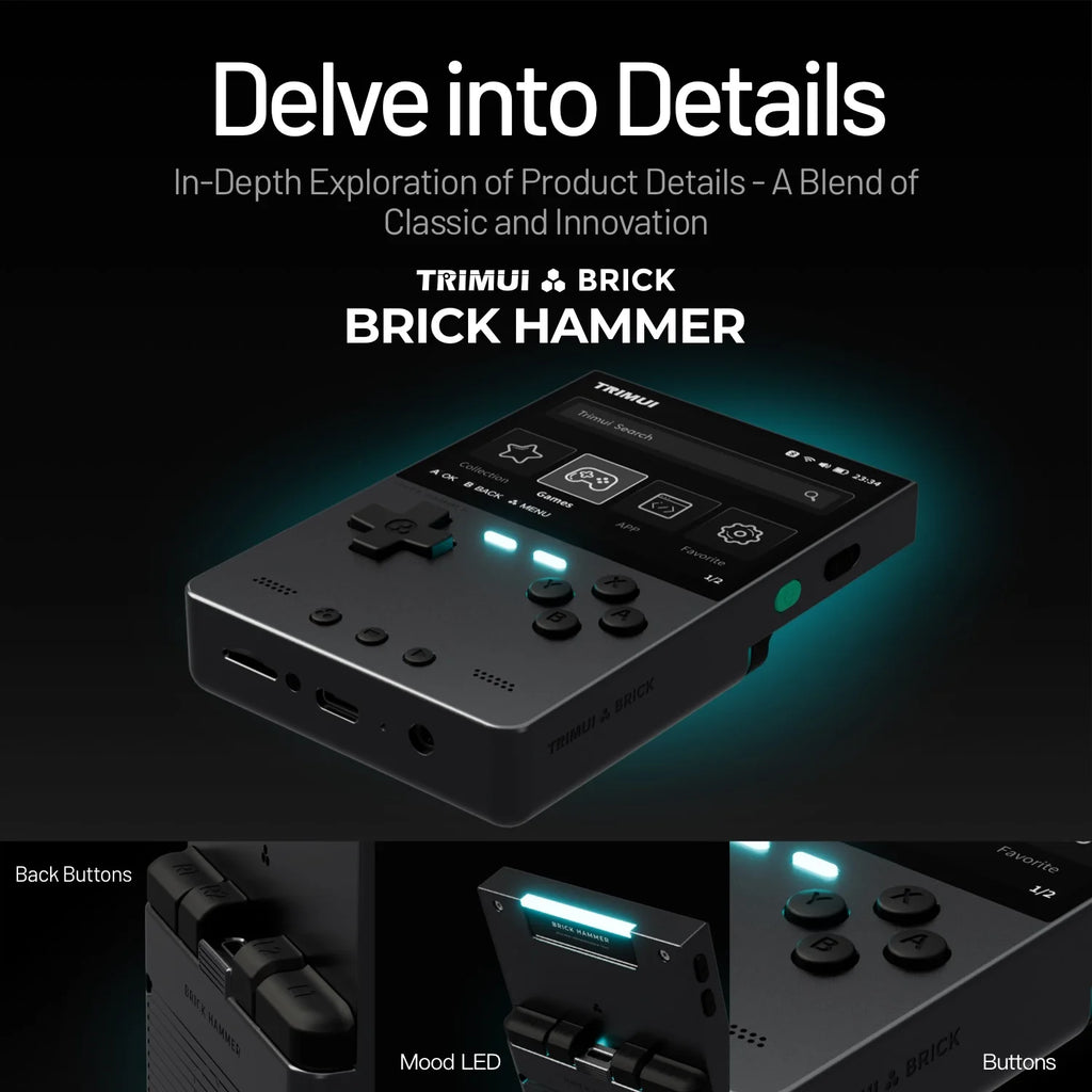 Console Portable TRIMUI Brick Hammer – Métal Premium 3,2" IPS HD