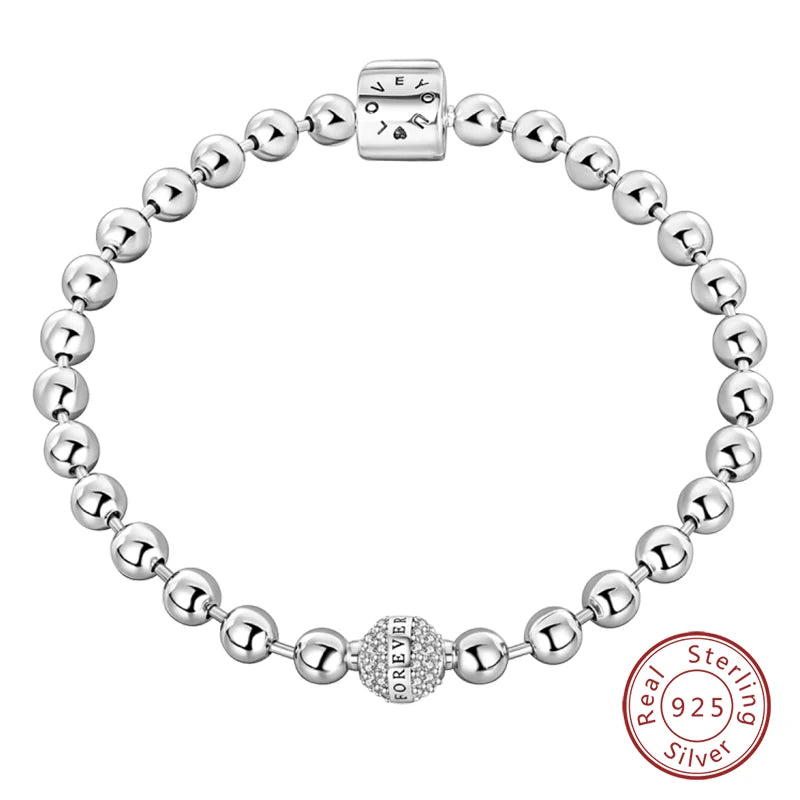 Bracelet en Argent 925 Original – Étoile, Lune & Trèfle Porte-Bonheur