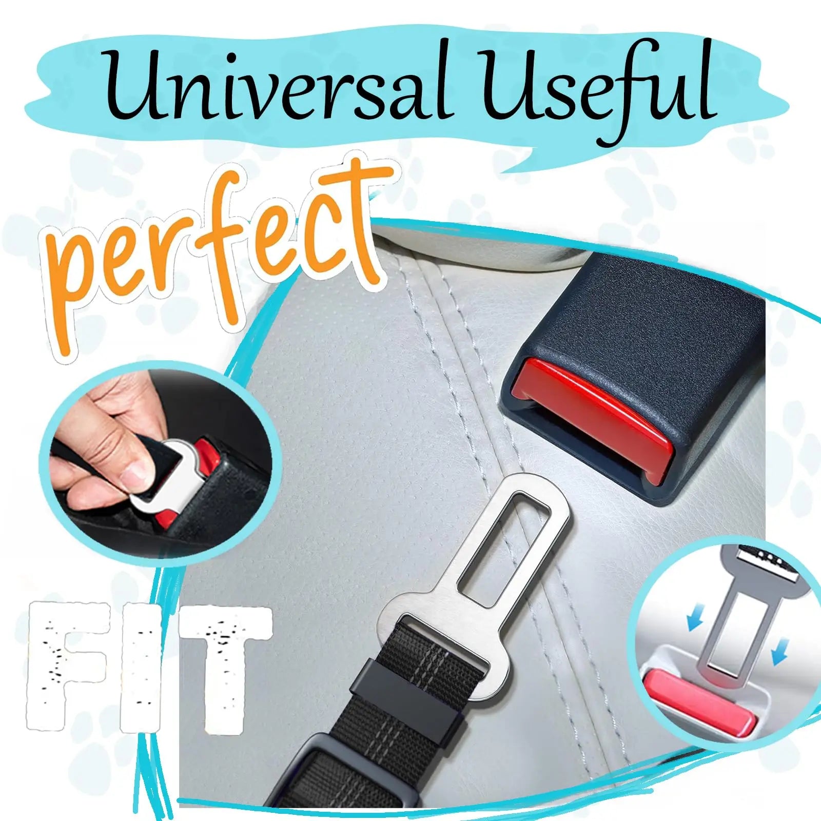 Ceinture de sécurité voiture renforcée pour chien — nylon rayé