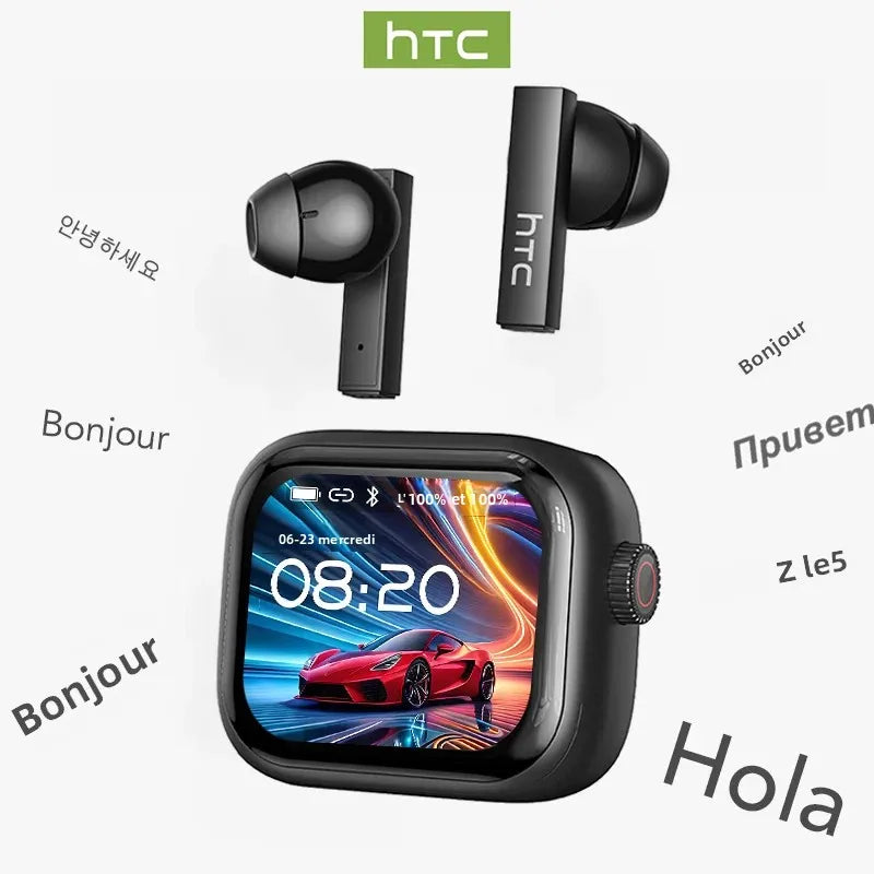 HTC NE40 – Écouteurs Bluetooth TWS AI Traducteur avec Écran HD
