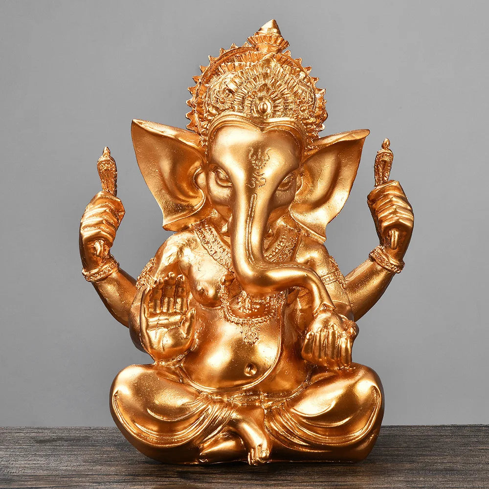 Statue Ganesha Dorée – Décoration Spirituelle & Élégante