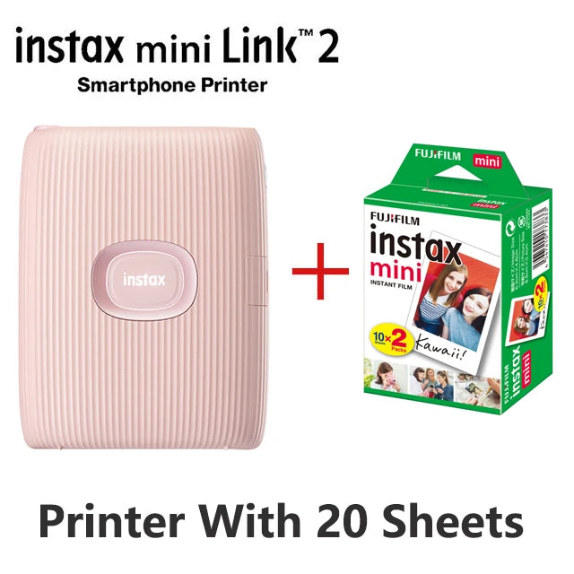 Fujifilm Instax Mini Link 2 – Imprimante Photo Instantanée + Packs Film (Plusieurs Bundles)