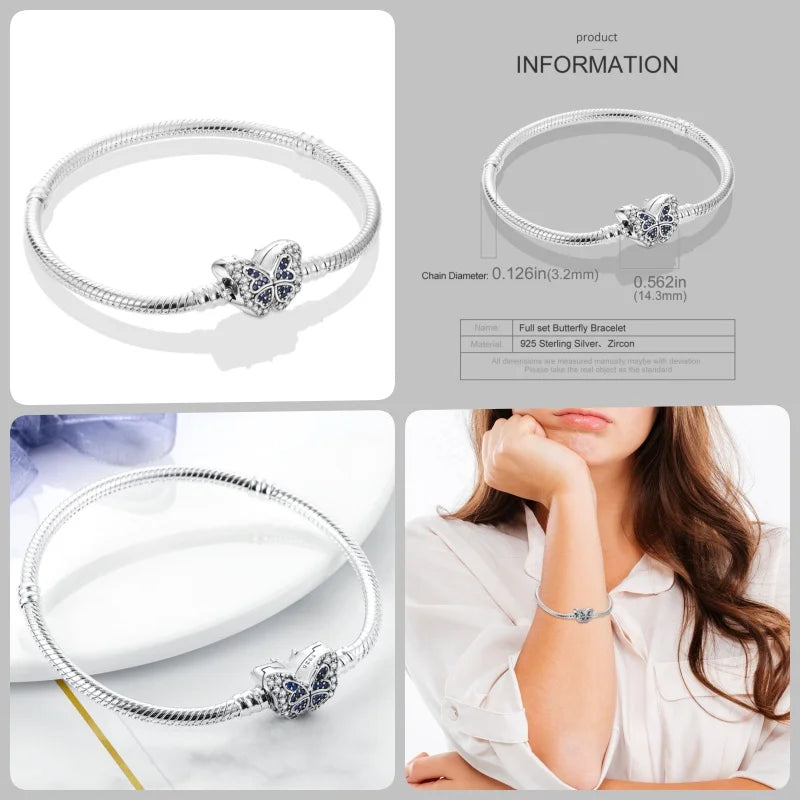Bracelet en Argent 925 – Cœur Pavé Zircone & Infinity – 17 à 20 cm