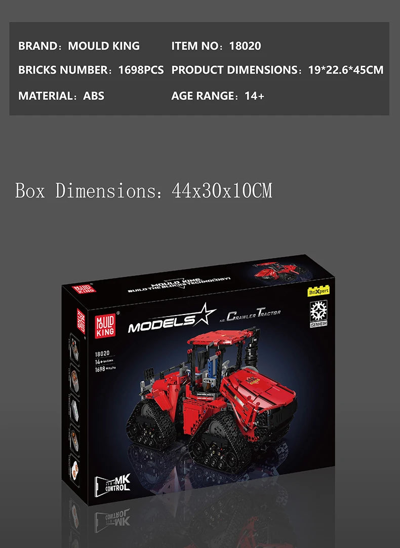 MOULD KING 18020 – Tracteur à Chenilles Pneumatique (APP & RC)