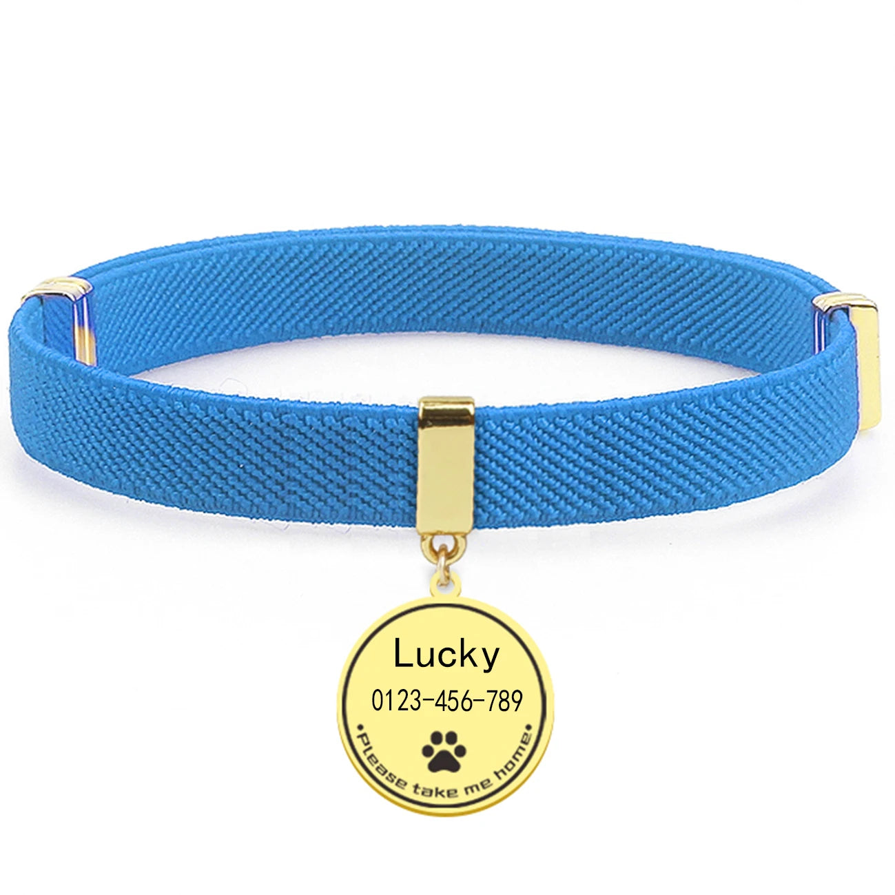 Collier chat personnalisable avec plaque métal gravée — sécurité