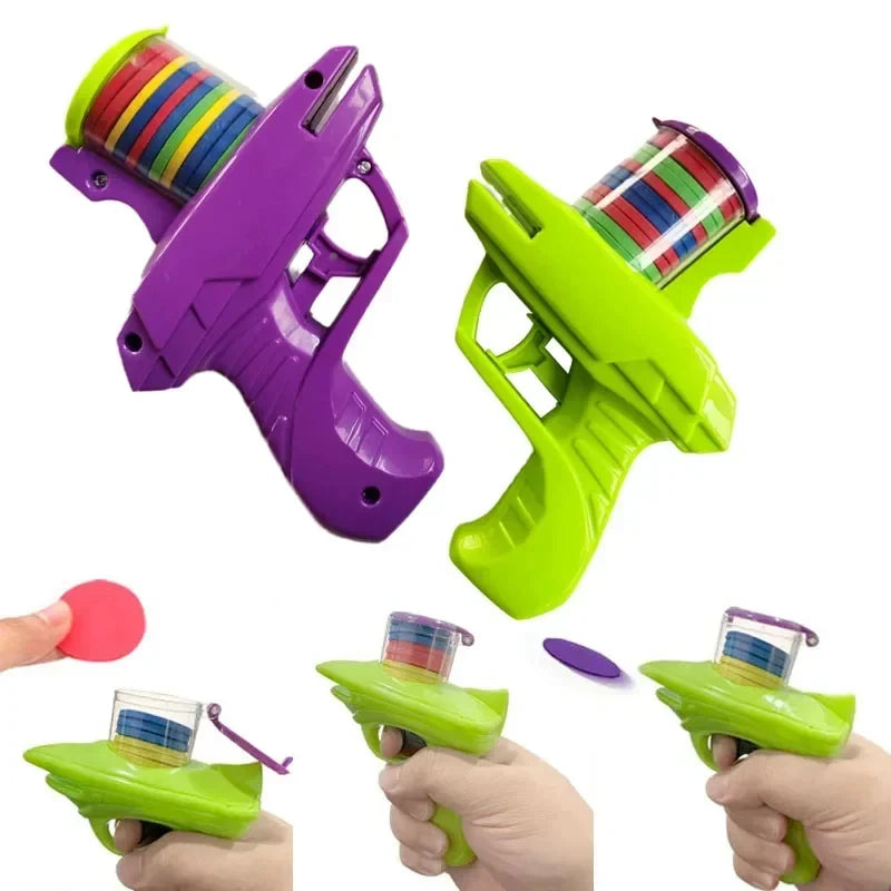 Pistolet à Disque Volant EVA – Double Joueur – Jeu Parent-Enfant – Sécurisé & Intérieur/Extérieur (3–6 ans)