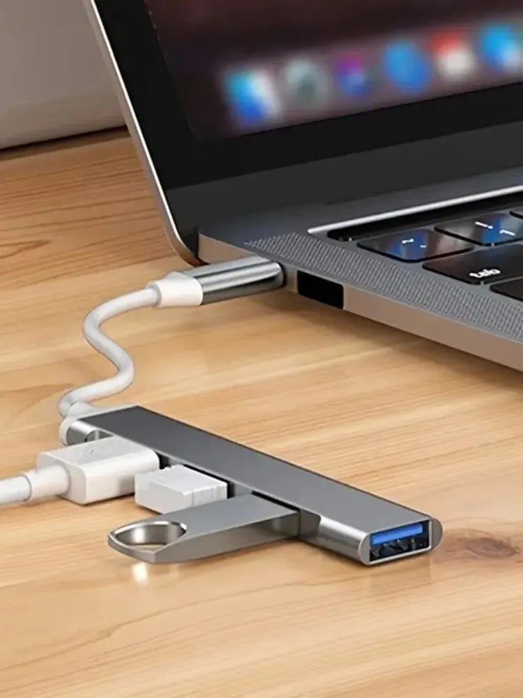 Adaptateur USB-C Hub 4 Ports OTG – Multi-Splitter pour MacBook, PC & Smartphones