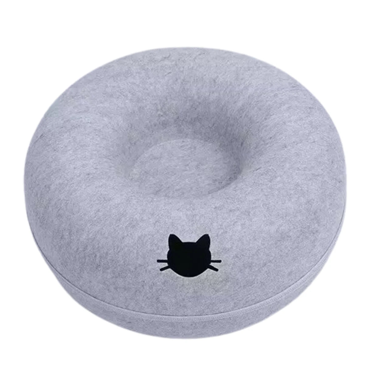 Lit en feutre 2-en-1 avec tunnel pour chat — cachette de jeu