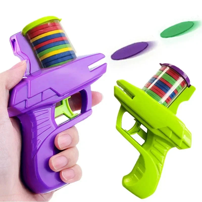 Pistolet à Disque Volant EVA – Double Joueur – Jeu Parent-Enfant – Sécurisé & Intérieur/Extérieur (3–6 ans)