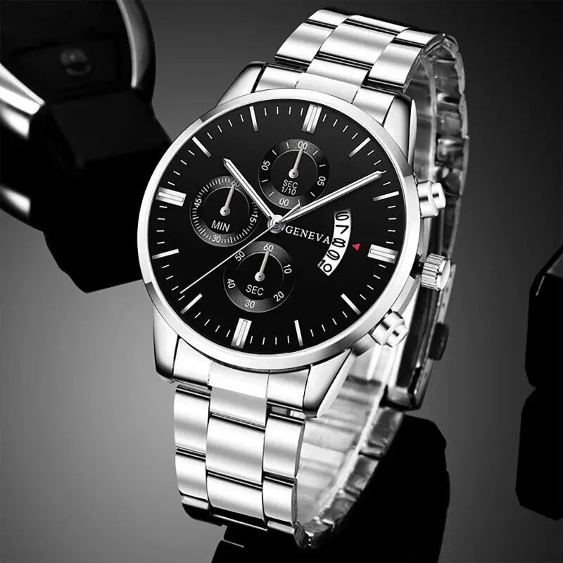 Montre Prestige Homme™ – Montre de Luxe Quartz avec Calendrier