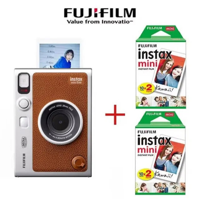 Fujifilm Instax Mini Evo – Caméra Instantanée Hybride | Smartphone Print | Effets Créatifs (Noir & Marron)