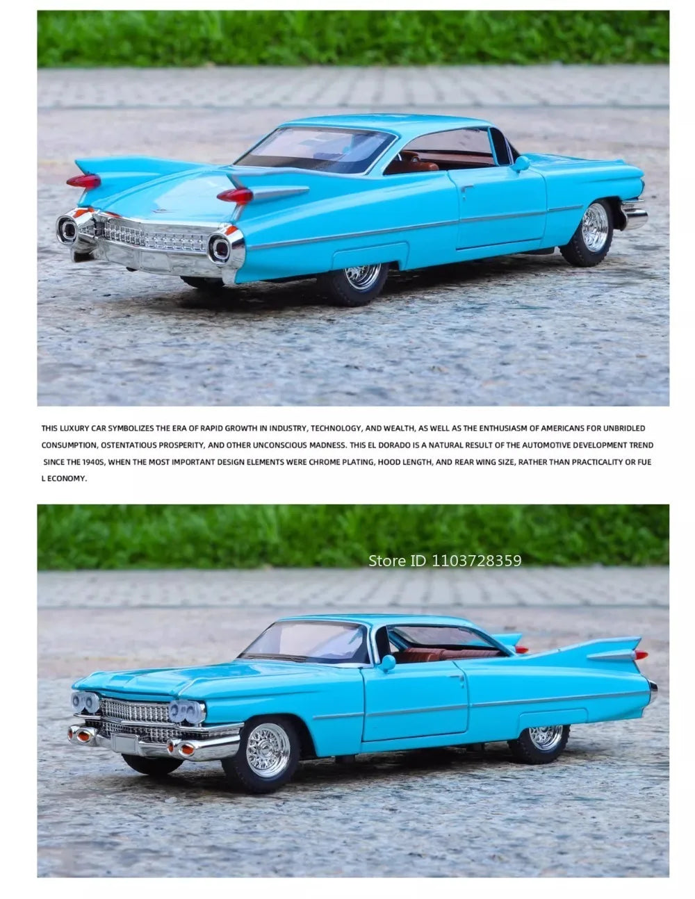 Eldorado Biarritz & Charger 1970 – Voitures Miniatures 1:32 en Alliage | Son & Lumière | Portes Ouvrantes