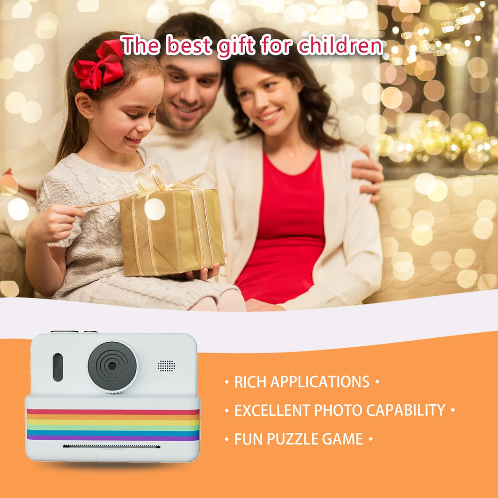 Appareil Photo Instantané pour Enfants – Mini Imprimante Thermique + Vidéo HD (2.8")