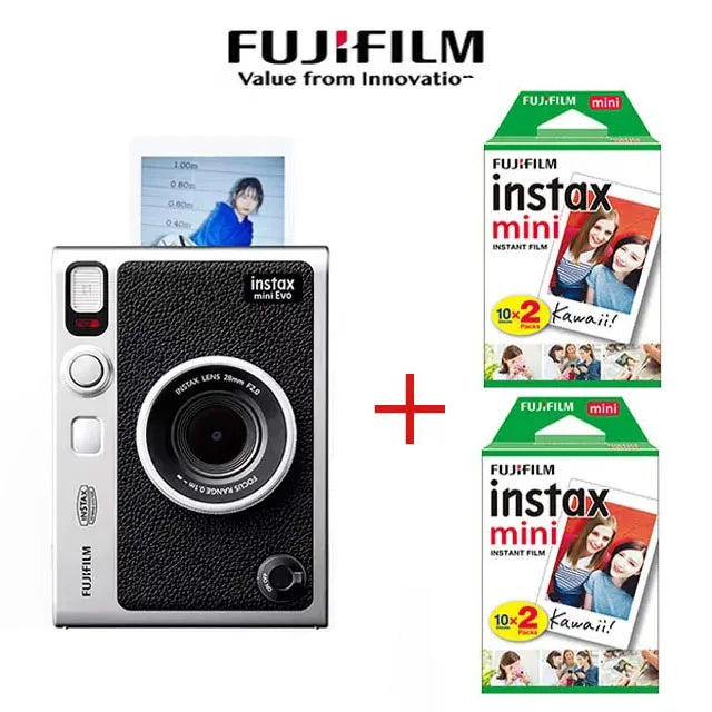 Fujifilm Instax Mini Evo – Caméra Instantanée Hybride | Smartphone Print | Effets Créatifs (Noir & Marron)