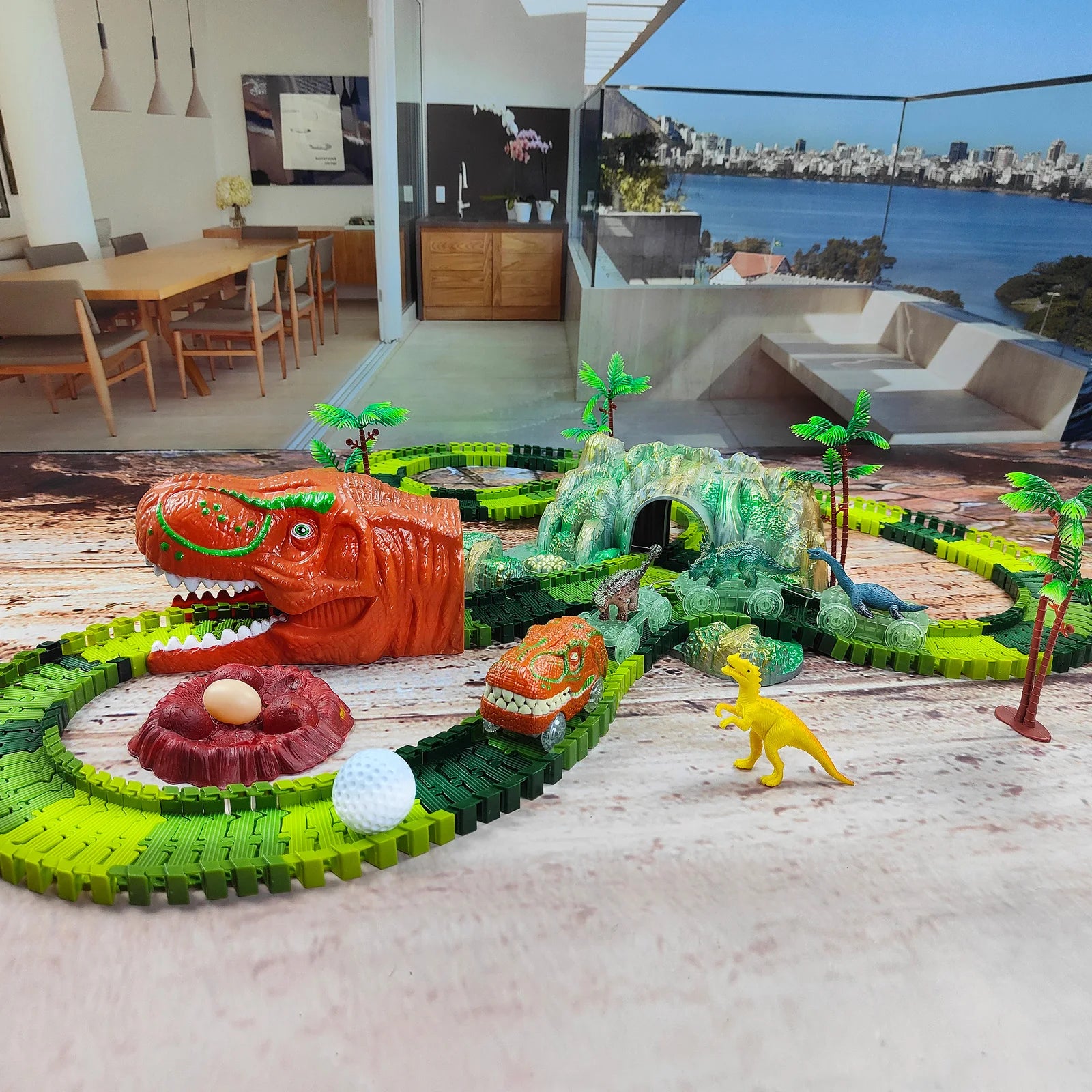 Jouet Train de Dinosaures – Circuit Flexible & Monde Jurassique