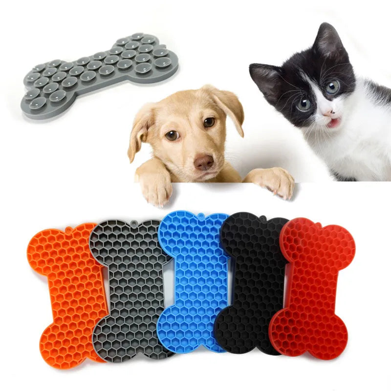 Tapis de léchage avec gamelle anti-glouton pour chien et chat