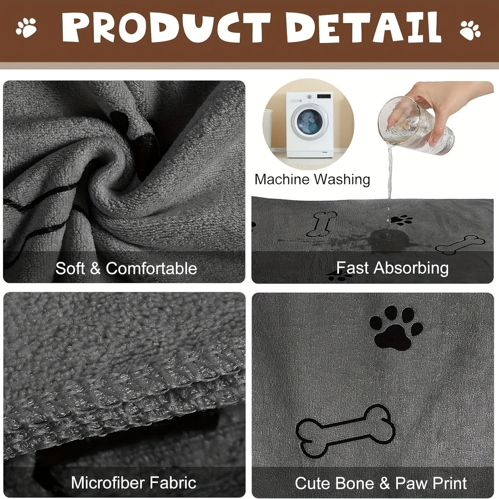 Serviette microfibre absorbante à séchage rapide pour chien